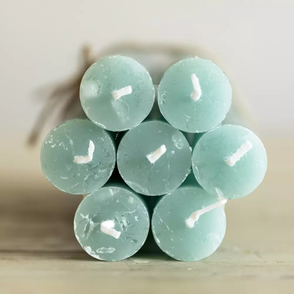 Sea Green Rustic Dinner Candle