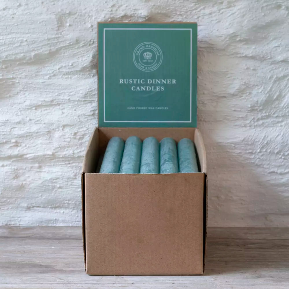 Sea Green Rustic Dinner Candle