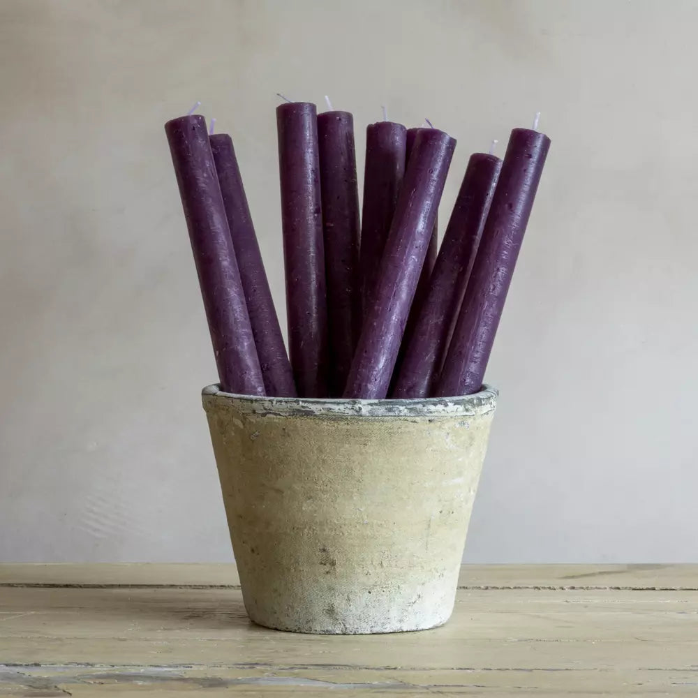 Amethyst Purple Rustic Dinner Candle
