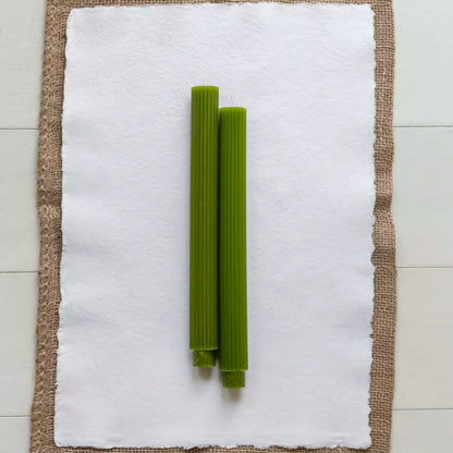 Fern Green Scalloped Dinner Candles