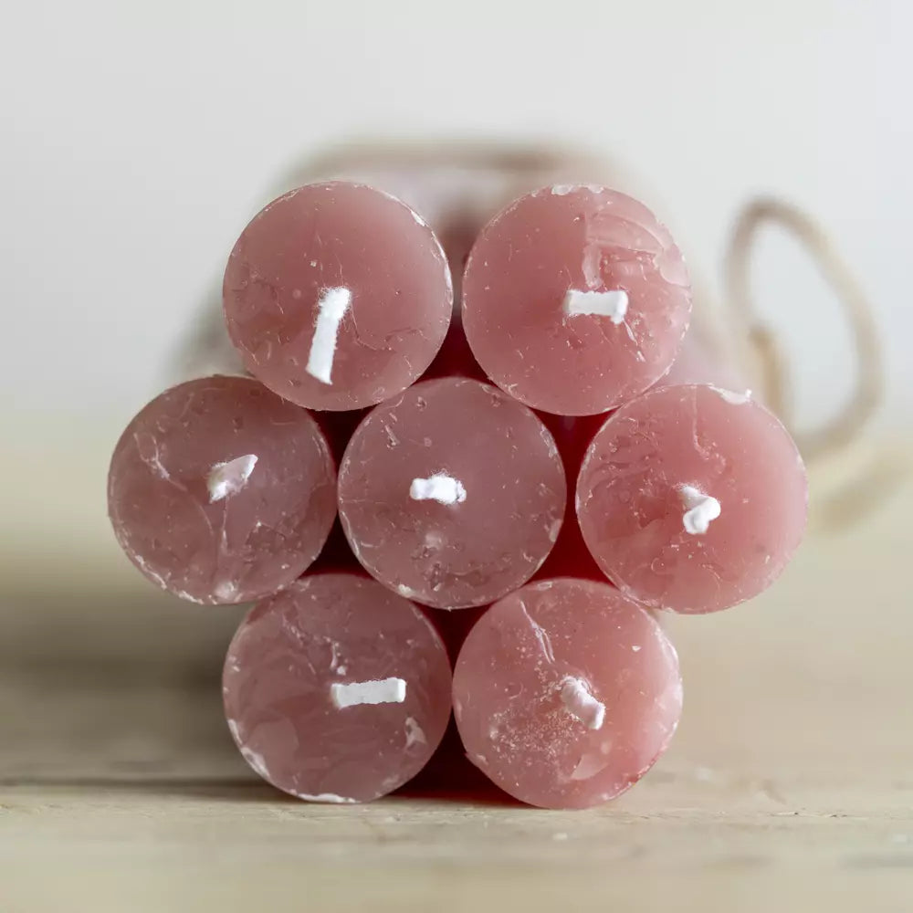 Dusky Pink Rustic Dinner Candle