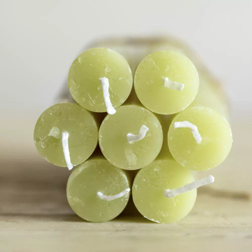 Avocado Green Rustic Dinner Candle