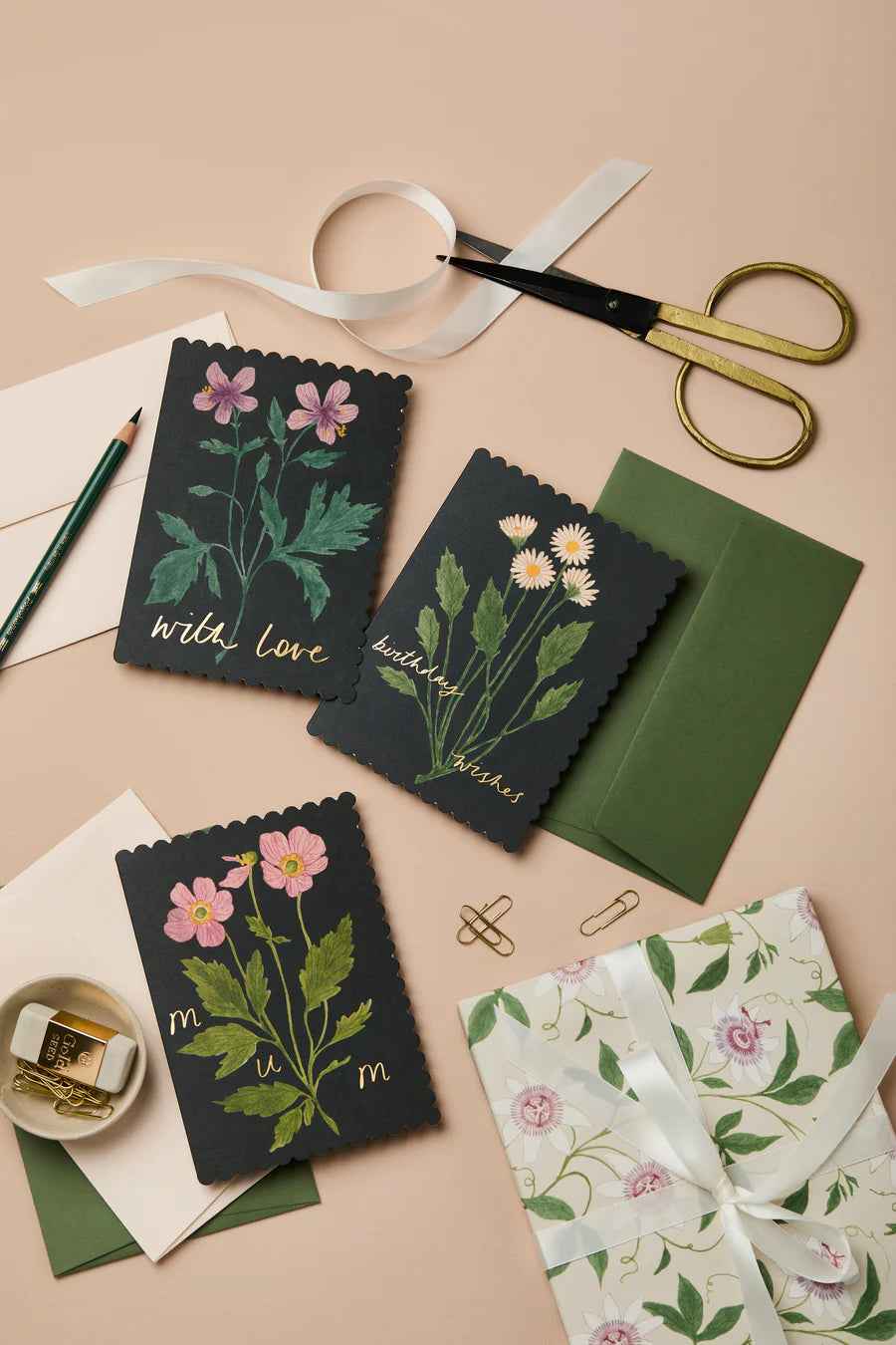 Botanical Daisy Birthday Wishes Card