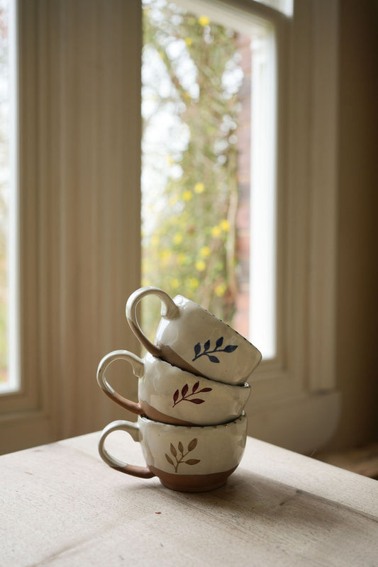 Hand Painted Botanical Coffee Cup