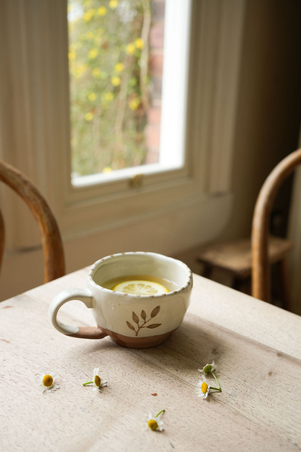Hand Painted Botanical Coffee Cup