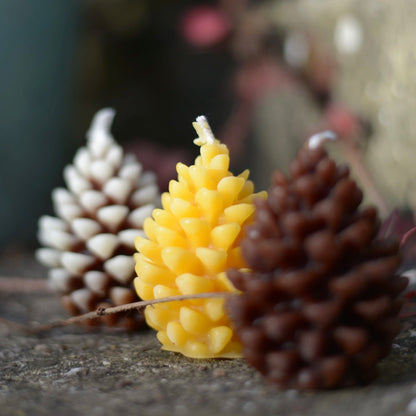Beeswax Pine Tree Christmas Candles