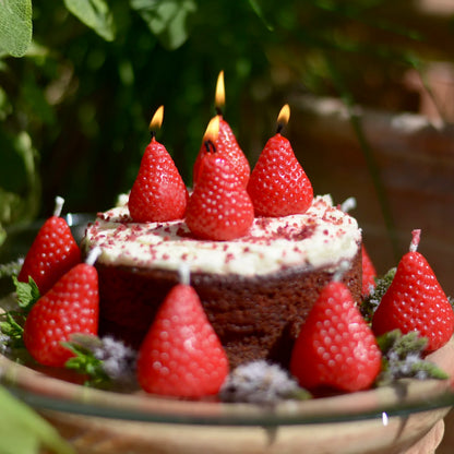 Beeswax Strawberry Candles Gift Box Set of 7
