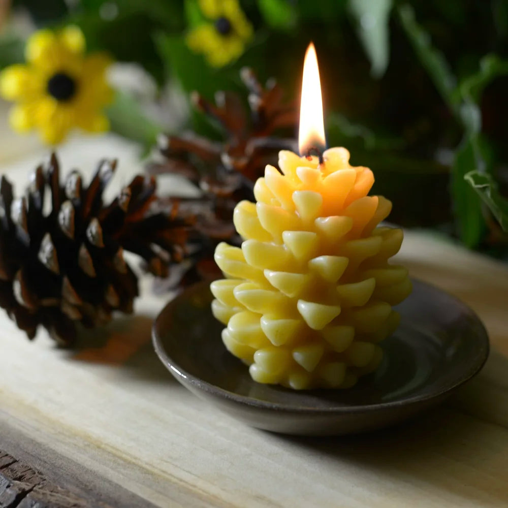 Beeswax Hand Dipped Small Stumpies Pair Candles