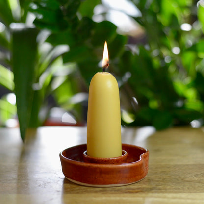 Beeswax Hand Dipped Small Stumpies Pair Candles