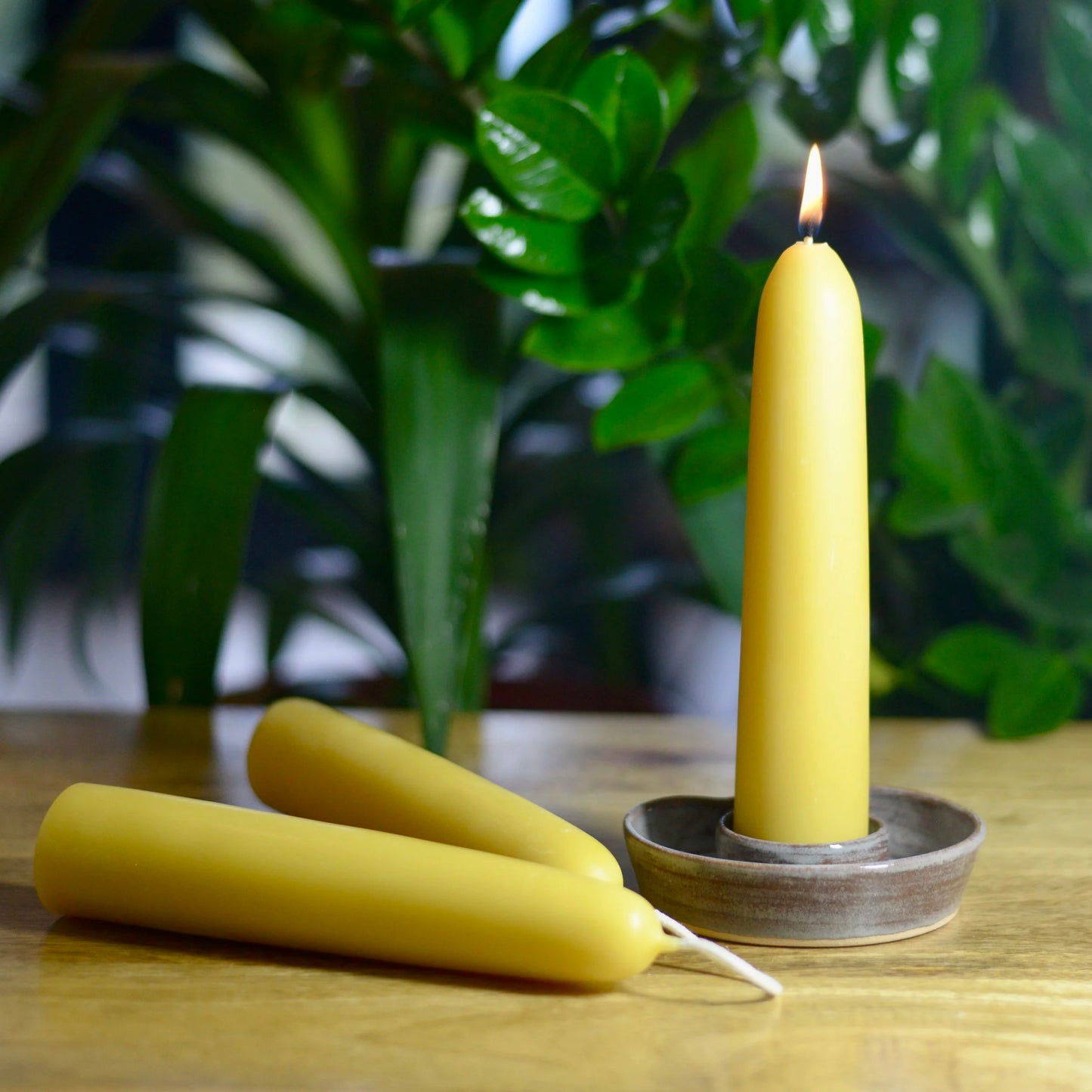 Beeswax Hand Dipped Birthday Cake & Celebration Church Taper Candles, Bundle of 10