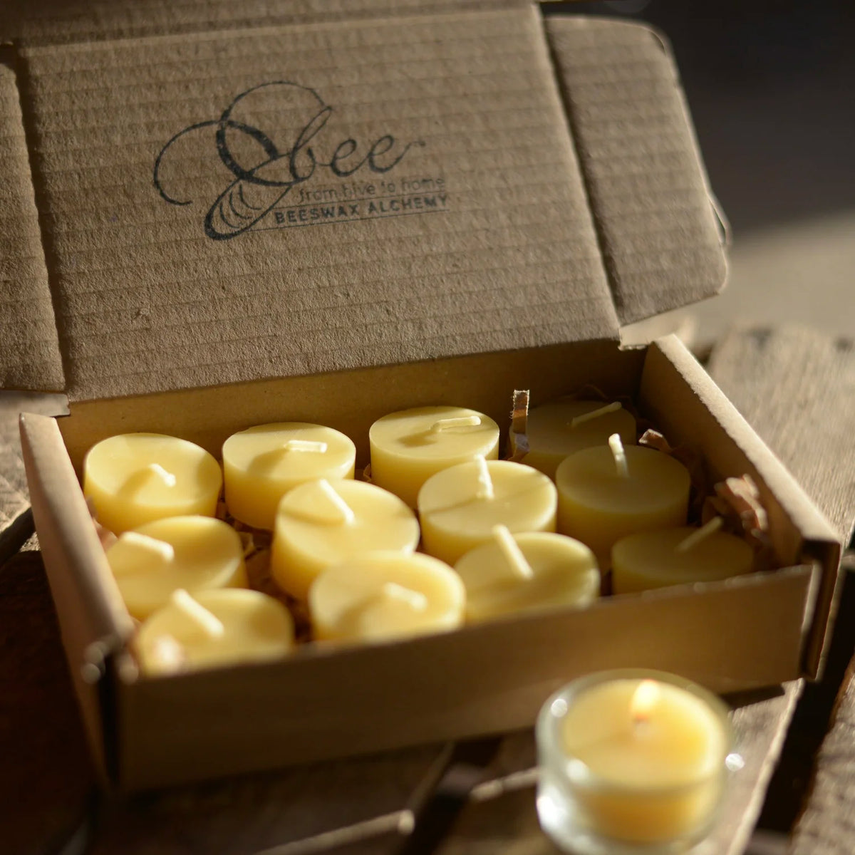 Beeswax Hand Made Round Tealight Candles