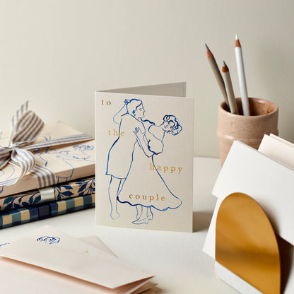 To The Happy Couple Dancing Wedding Greetings Card