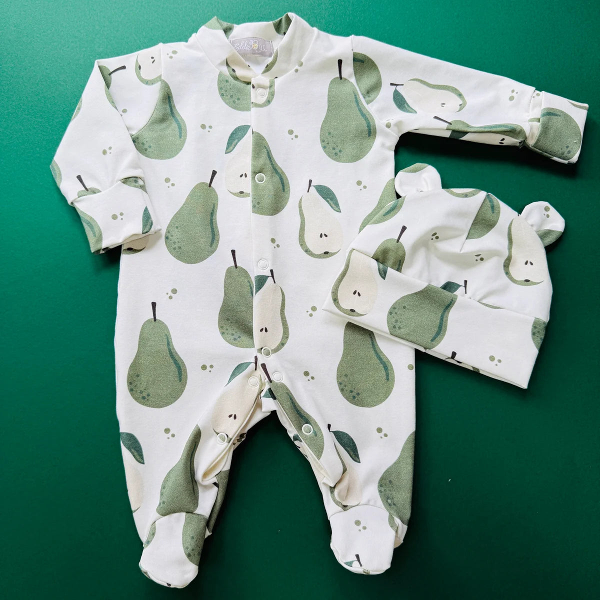 Baby Hats Pear Print Organic Cotton 0-3 Months