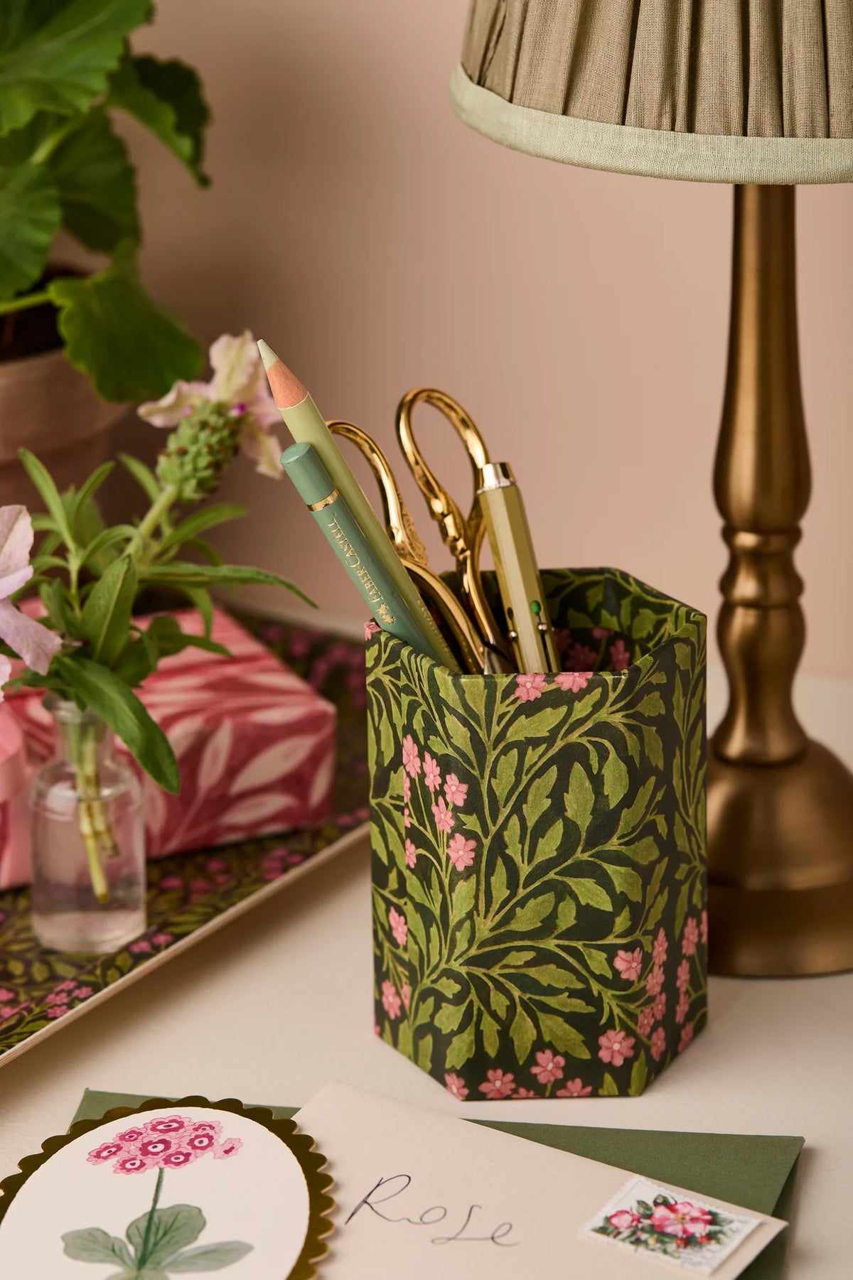 Green Flora Pen Pot by Wanderlust Paper Co