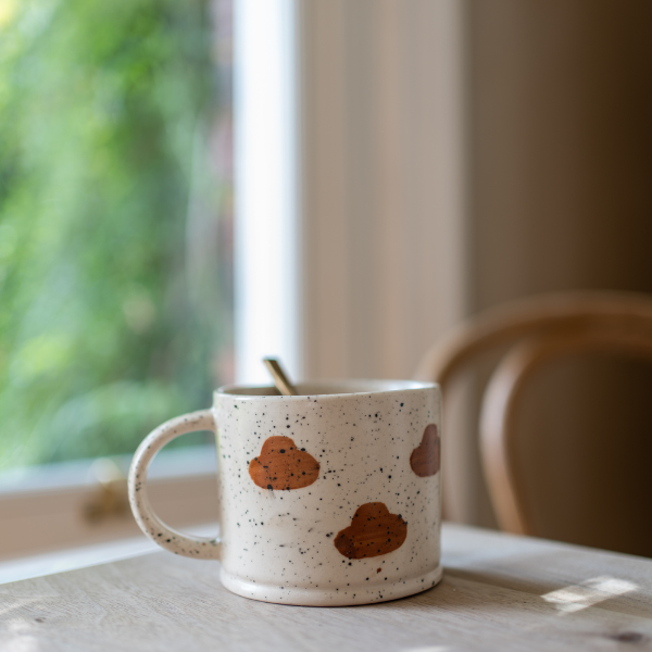 Hand Painted Stoneware Mugs - Cloud (Forest)