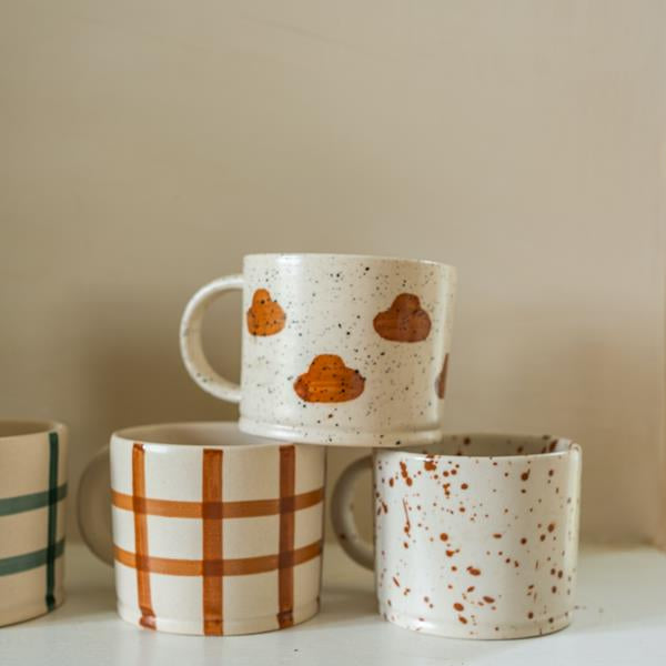 Hand Painted Stoneware Mugs - Cloud (Forest)
