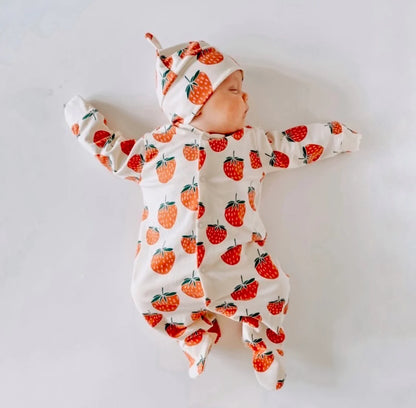 Baby Hats Strawberry Organic Cotton 0-3 Months