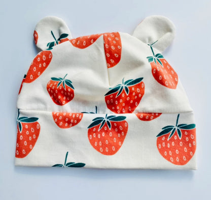Baby Hats Strawberry Organic Cotton 0-3 Months
