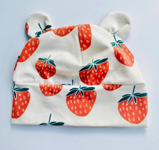 Baby Hats Strawberry Organic Cotton 0-3 Months