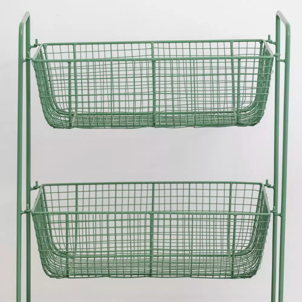 Wire 3 Tiered Shelf Stand Sage