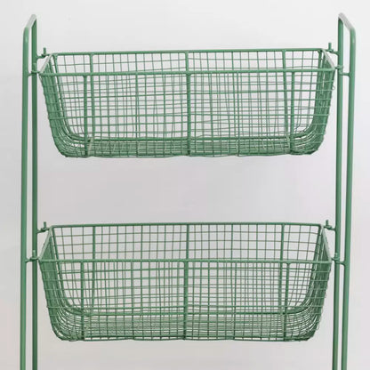 Wire 3 Tiered Shelf Stand Sage
