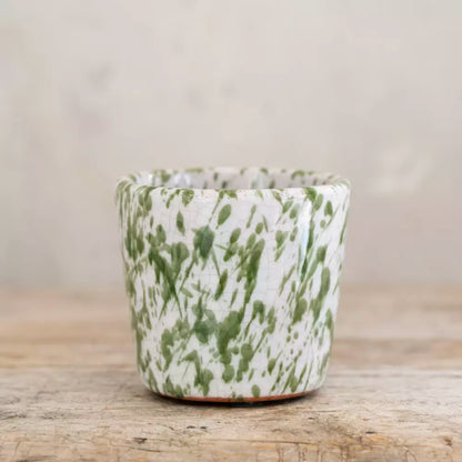 Mini Green Splatter Old Style Dutch Plant Pot