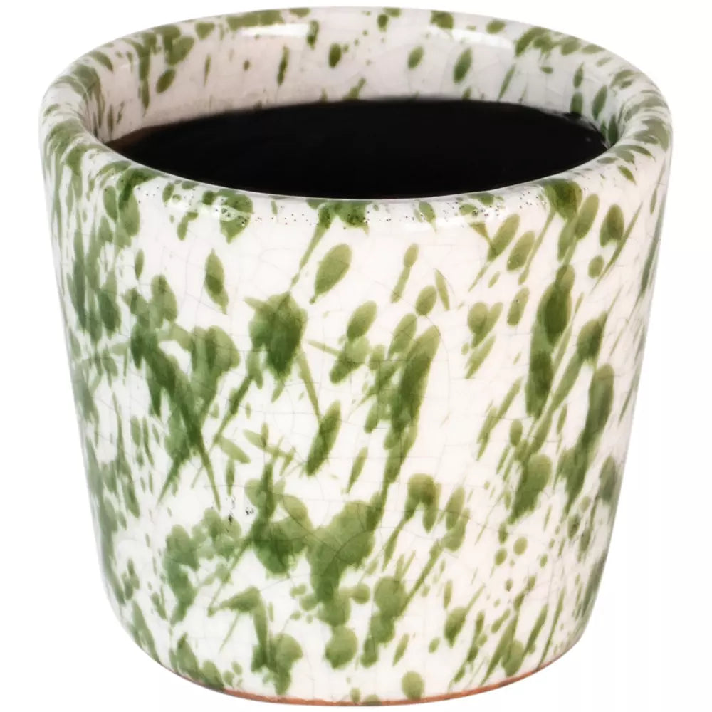 Mini Green Splatter Old Style Dutch Plant Pot