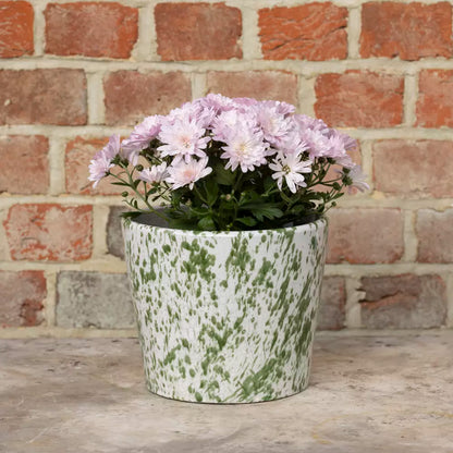 Medium Green Splatter Old Style Dutch Plant Pot