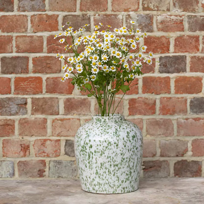 Green Ceramic Splatter Vase