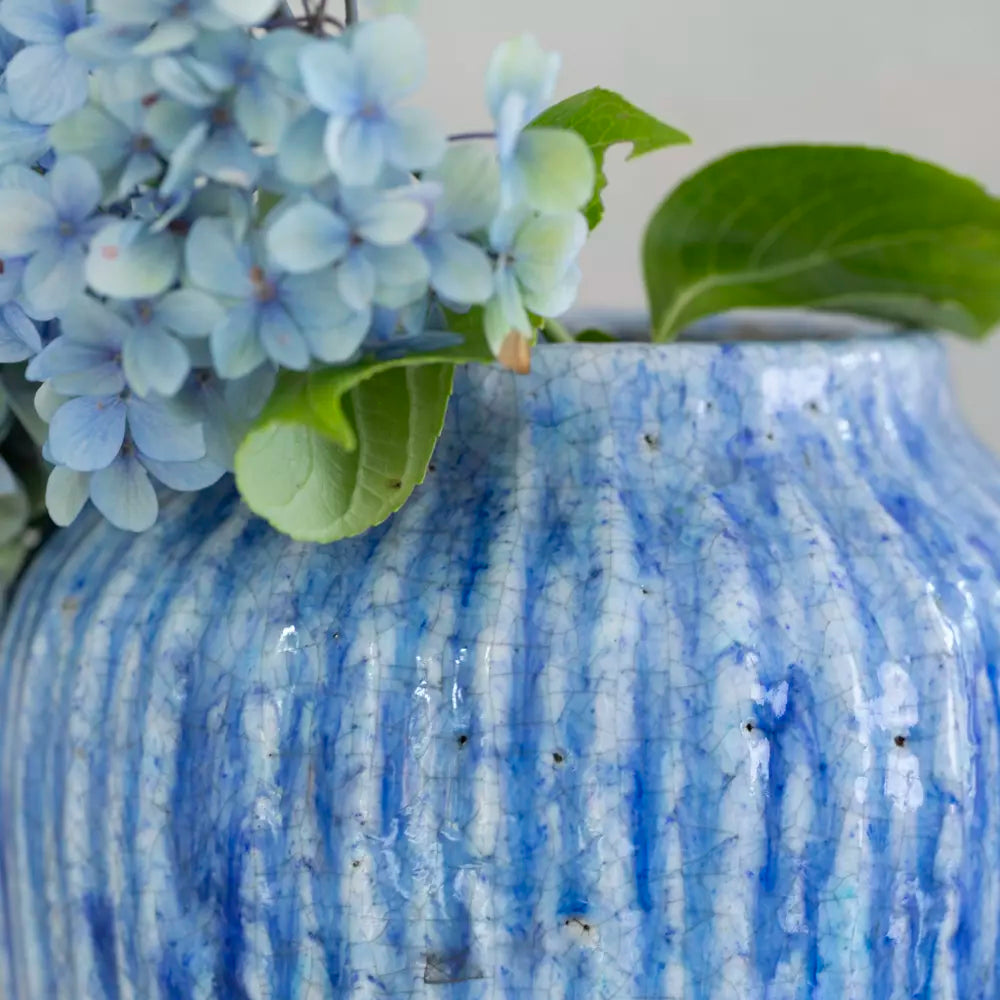 Ribbed Planter Cornflower Blue