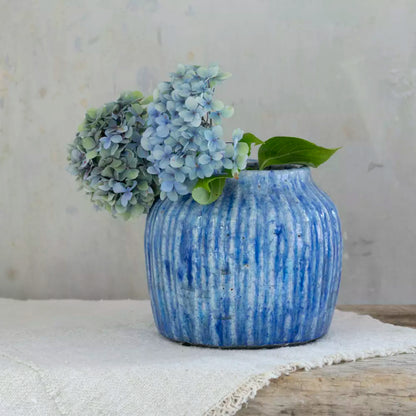 Ribbed Planter Cornflower Blue