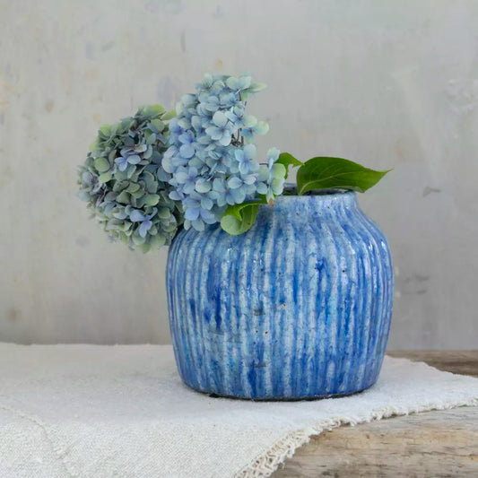 Ribbed Planter Cornflower Blue