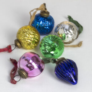 Vintage Glass Baubles with Sari Loops