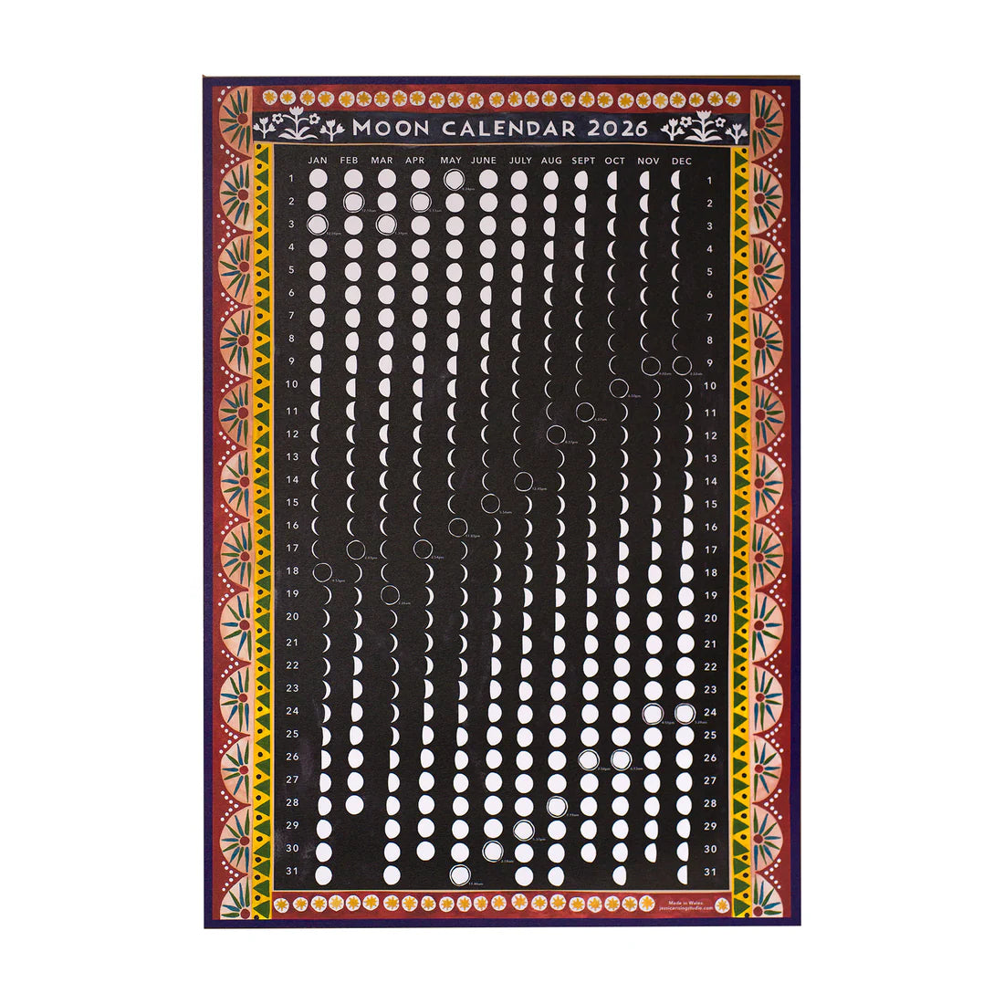 Lunar Moon Phases Calendar 2026