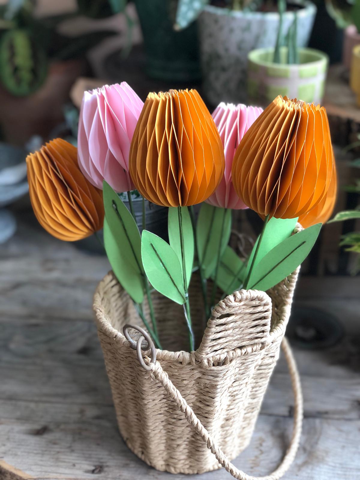Honeycomb Paper Tulip Spring Flower Decorations