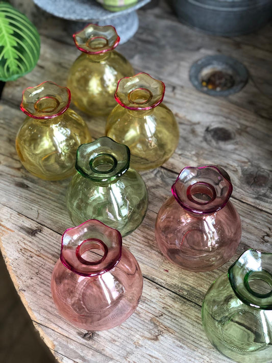 Fluted Glass Bud Vases