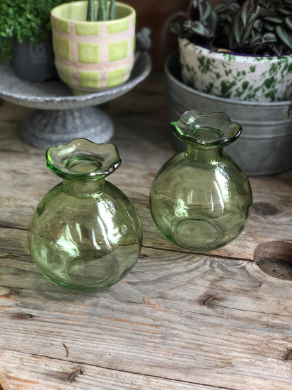 Fluted Glass Bud Vases