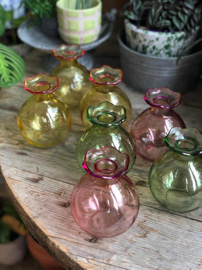 Fluted Glass Bud Vases