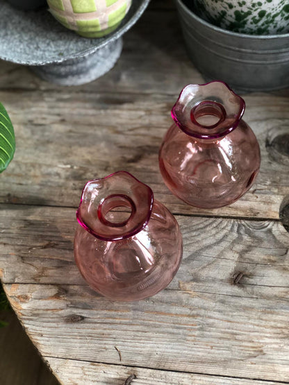 Fluted Glass Bud Vases