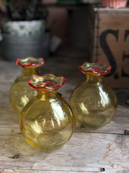 Fluted Glass Bud Vases