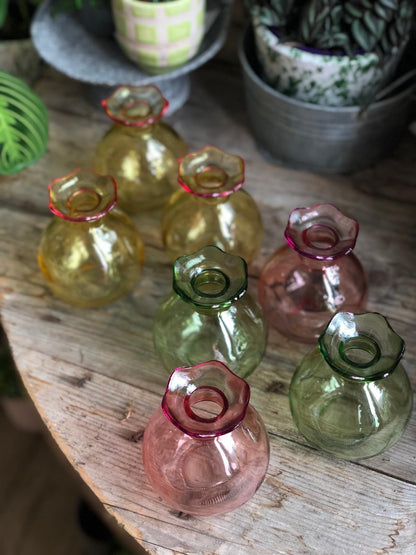 Fluted Glass Bud Vases