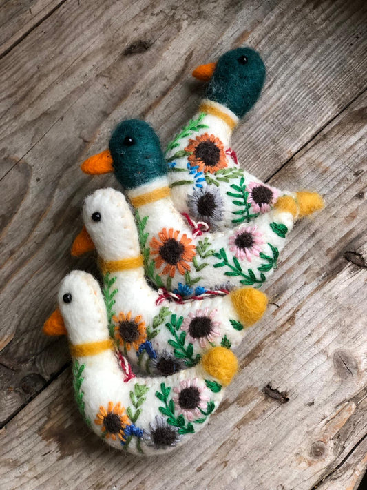 Embroidered Duck Handmade Decorations Hanging Easter