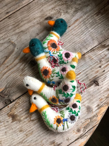 Embroidered Duck Handmade Decorations Hanging Easter