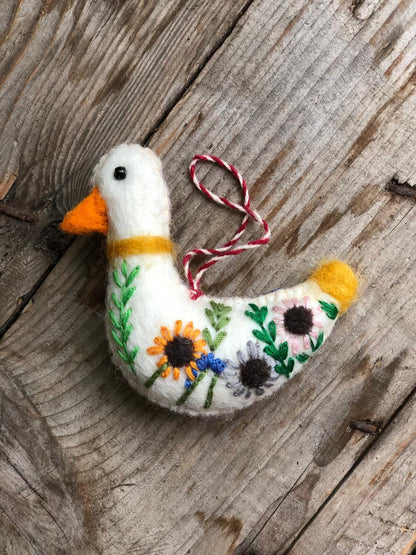 Embroidered Duck Handmade Decorations Hanging Easter