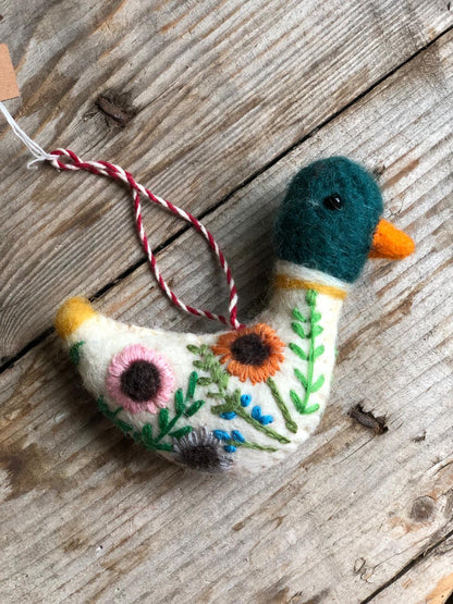 Embroidered Duck Handmade Decorations Hanging Easter
