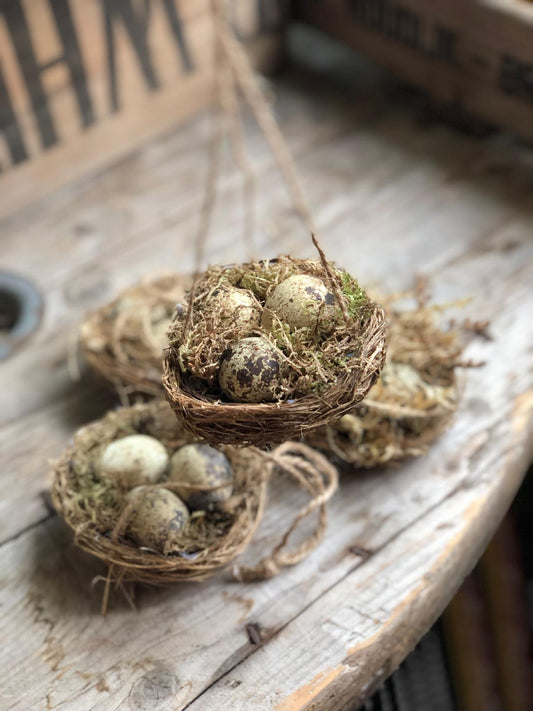 Handmade Quail Egg Hanging Easter Nests Decorations
