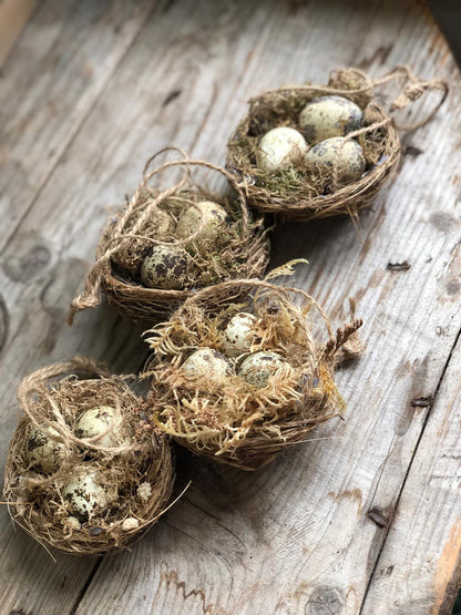 Handmade Quail Egg Hanging Easter Nests Decorations