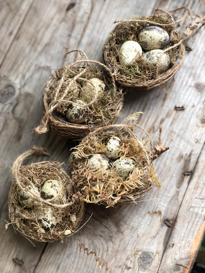 Handmade Quail Egg Hanging Easter Nests Decorations