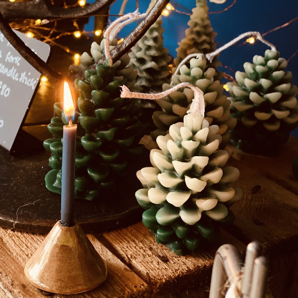 Beeswax Pinecone Fircone Candles