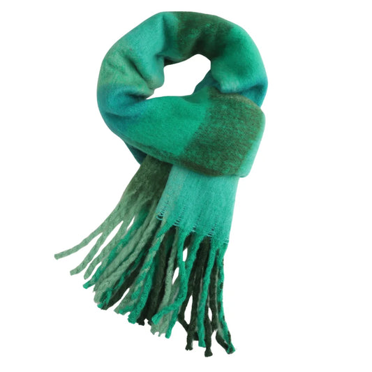 Green Tartan Check Scarf Super Soft Tasslled A/W 26